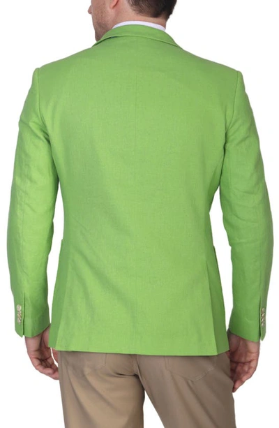 Tailorbyrd Solid Notch Lapel Linen Blend Sport Coat In Lime