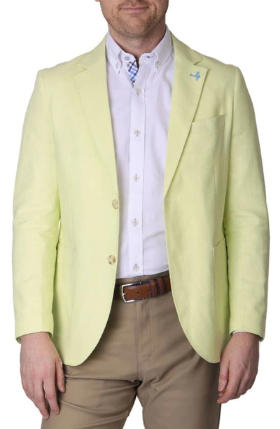 Shop Tailorbyrd Solid Notch Lapel Linen Blend Sport Coat In Yellow