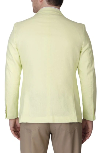 Shop Tailorbyrd Solid Notch Lapel Linen Blend Sport Coat In Yellow