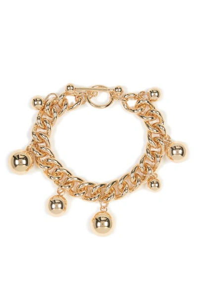 Shop Tasha Ball Charm Toggle Bracelet In Gold