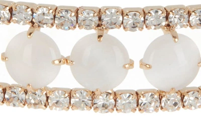 Shop Tasha Crystal Cuff Bracelet In Gold Ivory