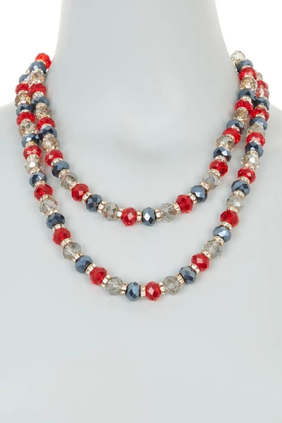 Shop Tasha Layered Beaded Necklace In Red Black Dia
