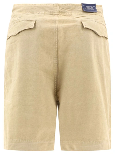 Shop Polo Ralph Lauren Aviator Shorts In Beige