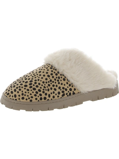 Shop Dr. Scholl's Shoes Sunday Womens Knit Faux Fur Scuff Slippers In Multi