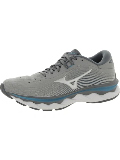 Shop Mizuno Wave Sky 5 Womens Gym Fitness Running Shoes In Grey