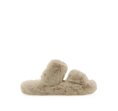 Billini Faux Fur Slippers In Tan In Multi