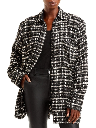 Shop Iro Leopold Womens Wool Blend Tweed Shirt Jacket In Black
