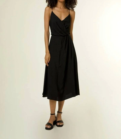 Frnch Valia V-neck Midi Dress In Black In Black