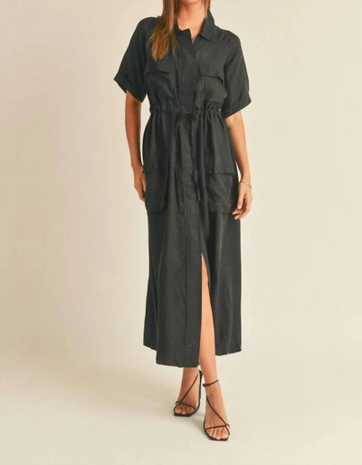Shop Miou Muse June Front Pocket Maxi Dress In Black