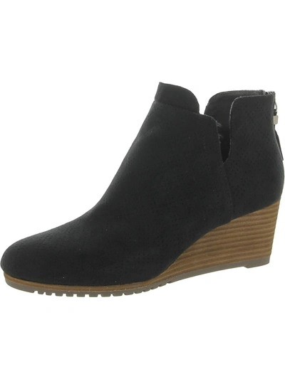 Shop Dr. Scholl's Shoes Call Me Up Womens Faux Suede Cut-out Booties In Black