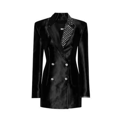 Shop Rotate Birger Christensen Embellished Blazer Dress In Black