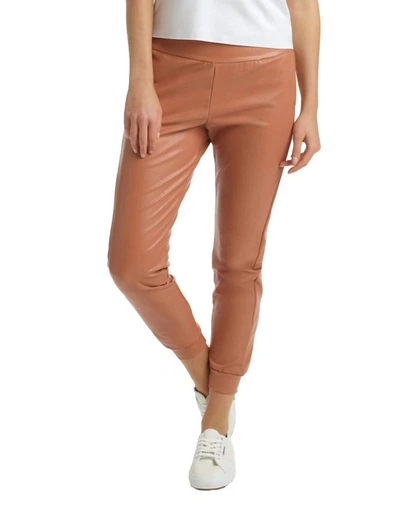 Commando Faux Leather Jogger In Adobe In Black