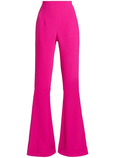 Shop Andrew Gn Crepe Flare Pant In Magenta In Pink