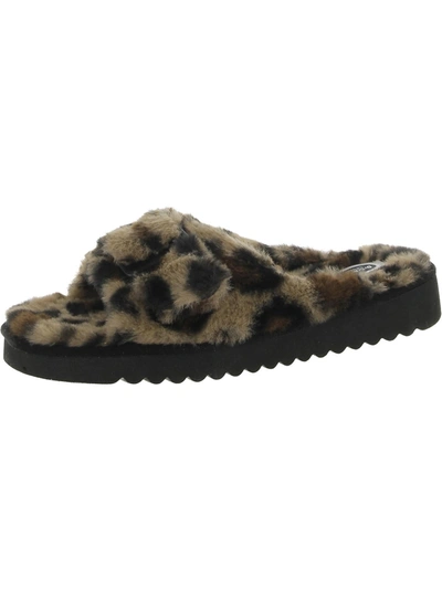 Shop Dr. Scholl's Shoes Staycay Og Womens Faux Fur Slip-on Slide Sandals In Multi