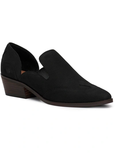 Shop Lucky Brand Merlyin Womens Leather Slip-on Loafers In Black