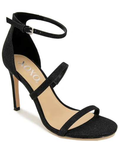 Shop Xoxo Bridgette Womens Glitter Ankle Strap Heels In Black