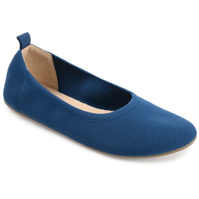 Journee Collection Jersie Knit Ballet Flat In Blue