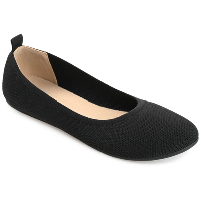 Journee Collection Womens Maryann Knit Round Toe Ballet Dress Flats In Black