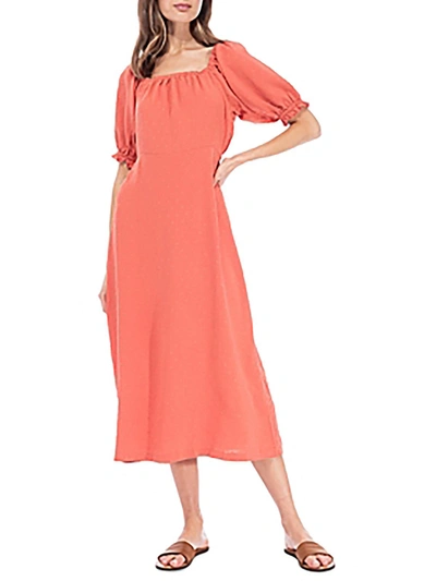 Shop B Collection By Bobeau Womens Clip Dot Long Midi Dress In Brown