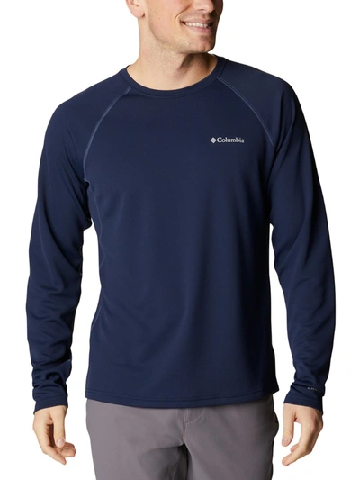 Shop Columbia Sportswear Mens Omni-shade Fitness Pullover Top In Blue