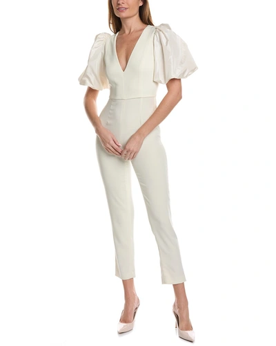 Shop Toccin Puff Sleeve Jumpsuit In White