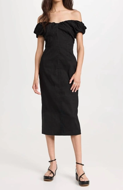 Shop A.l.c Women's Nora Dress, Off The Shoulder Pencil Midi In Black