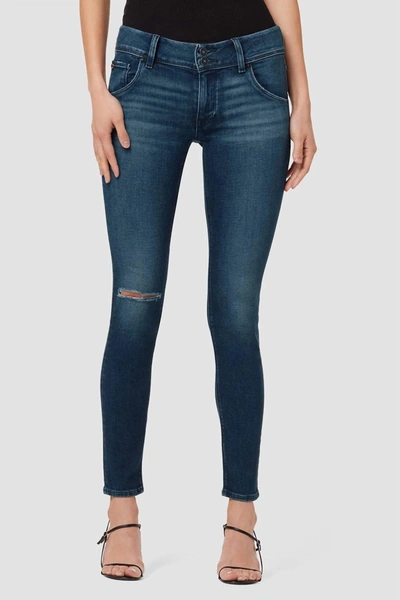 Shop Hudson Collin Mid-rise Skinny Jeans In Sea Floor In Blue