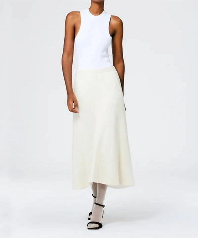 Shop Tibi Boiled Wool Sculpted Skirt In Ivory In White