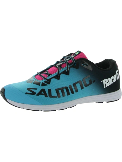 Shop Salming Race 6 Womens Fitness Lace Up Running Shoes In Blue