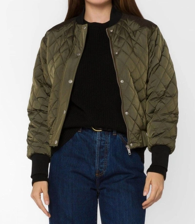 Shop Velvet Heart Quilted Bomber Jacket In Army Green