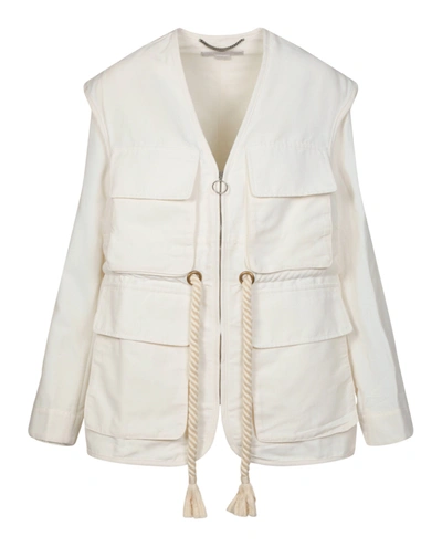 Shop Stella Mccartney Ania Belted Utility Jacket In White