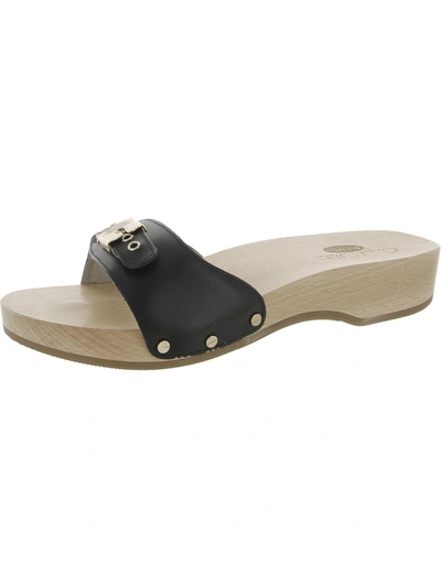 Shop Dr. Scholl's Shoes Original Clog Womens Leather Slip-on Slide Sandals In Black