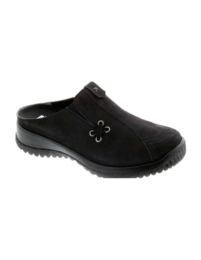 Drew Hannah Slide On In Black Nubuck In Multi