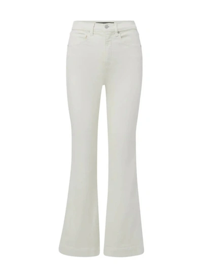 Shop Veronica Beard Carson High-rise Ankle Flare Jean In Ecru In White