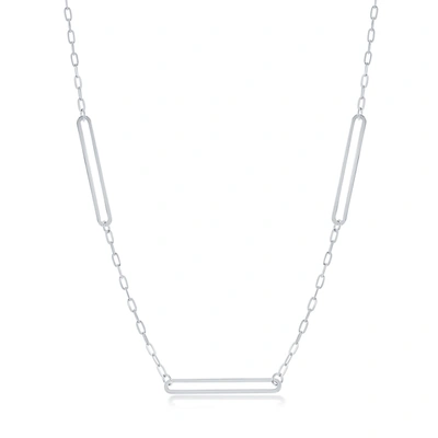 Simona Sterling Silver Paperclip Necklace In Silver