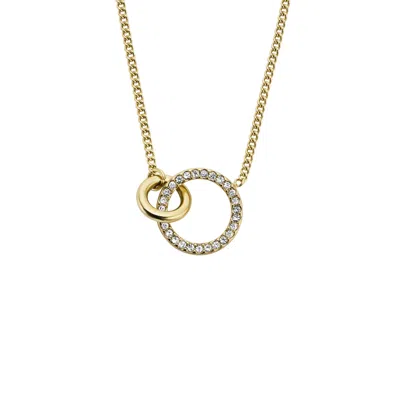 Fossil Women's Hazel Icons Gold-tone Stainless Steel Pendant Necklace In Gold