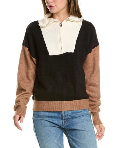 Shop Aiden 1/4-zip Sweater In Brown