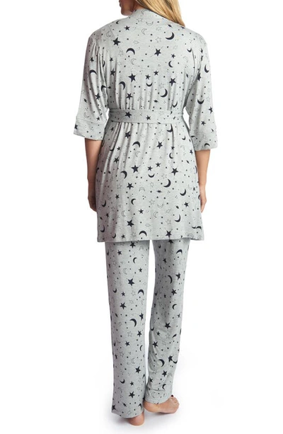 Shop Everly Grey Analise During & After 5-piece Maternity/nursing Sleep Set In Twinkle Night