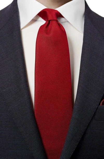 Eton Solid Silk Classic Tie In Pink/red