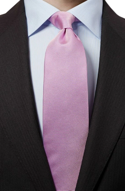 Eton Solid Silk Tie In Pink/red
