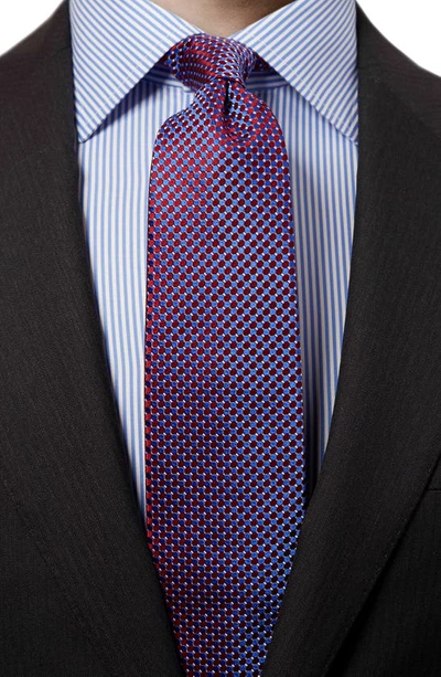Shop Eton Microdot Silk Tie In Pink/blue
