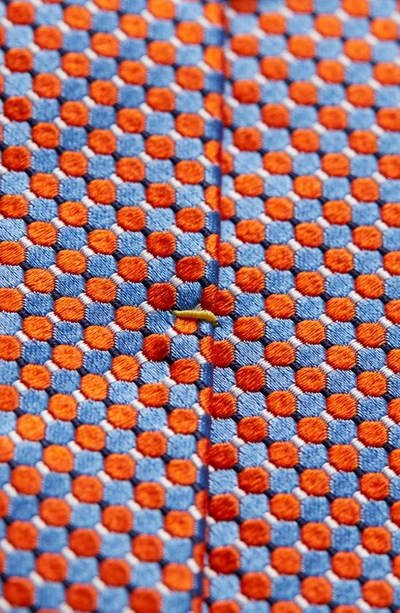 Shop Eton Microdot Silk Tie In Yellow/orange
