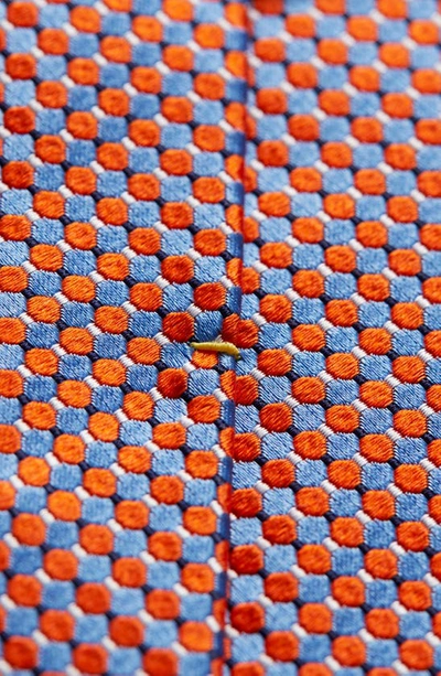 Eton Microdot Silk Tie In Yellow/orange