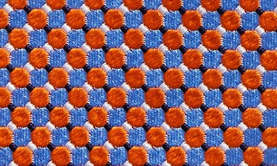 Eton Microdot Silk Tie In Yellow/orange
