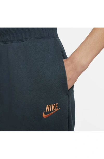 Shop Nike Sportswear Oversize Fleece Sweatpants In Deep Jungle/ Sail