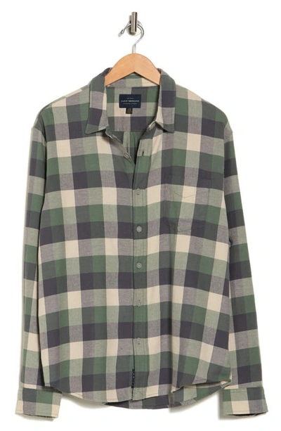 Shop Lucky Brand Grom Button-up Shirt In Natural Green Multi