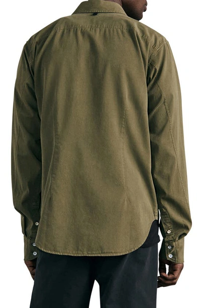 Rag & Bone Garment-dyed Cotton And Lyocell Shirt In Moss