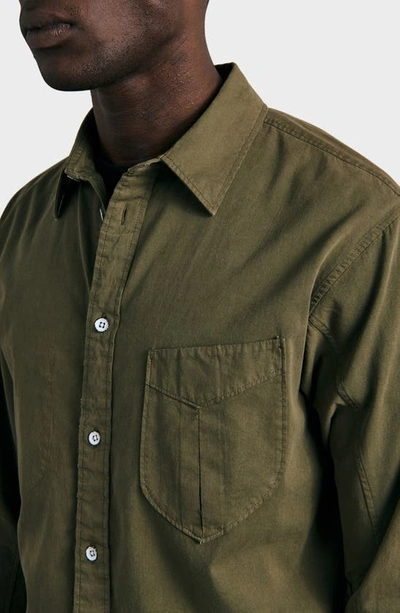 Rag & Bone Garment-dyed Cotton And Lyocell Shirt In Moss
