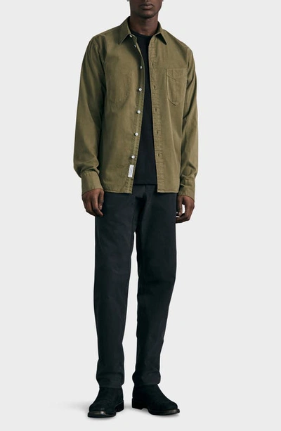 Rag & Bone Garment-dyed Cotton And Lyocell Shirt In Moss