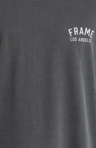 Shop Frame Vintage Logo Print Long Sleeve T-shirt In Washed Charcoal
